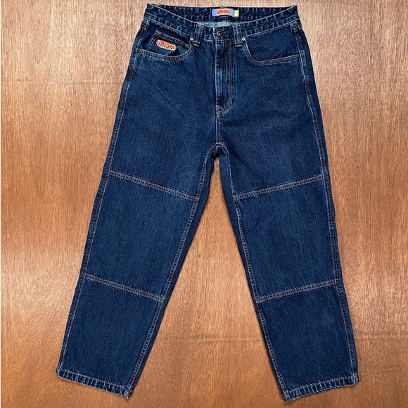 Empyre Other - Empyre Relaxed Fit Skate Jeans 32 Dark Wash Blue Denim Double Knee 100 Cotton